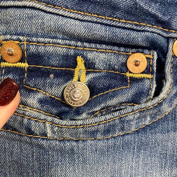 True Religion Straight Leg Jeans Low Rise Size 27 - Picture 2 of 14